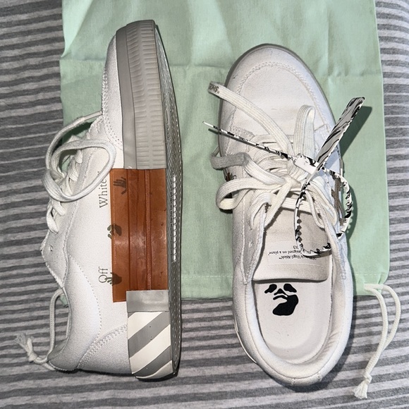 Off- White Vulcanized Eco Canvas Sneakers - Picture 8 of 16